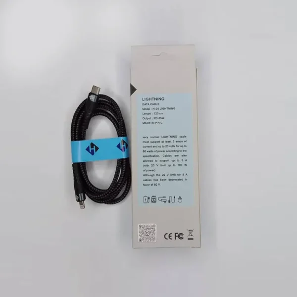 کابل فست شارژ 5 آمپر Lightning مدل H-04 برند Hermit - Image 2