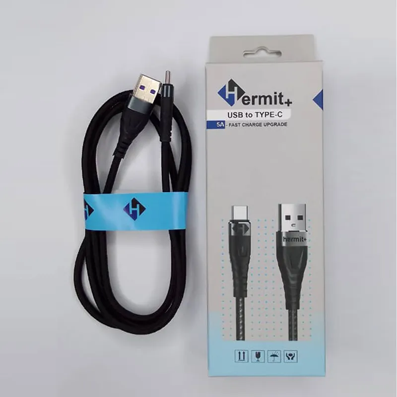 کابل فست شارژ 5 آمپر USB To Type-c مدل H-03 برند Hermit
