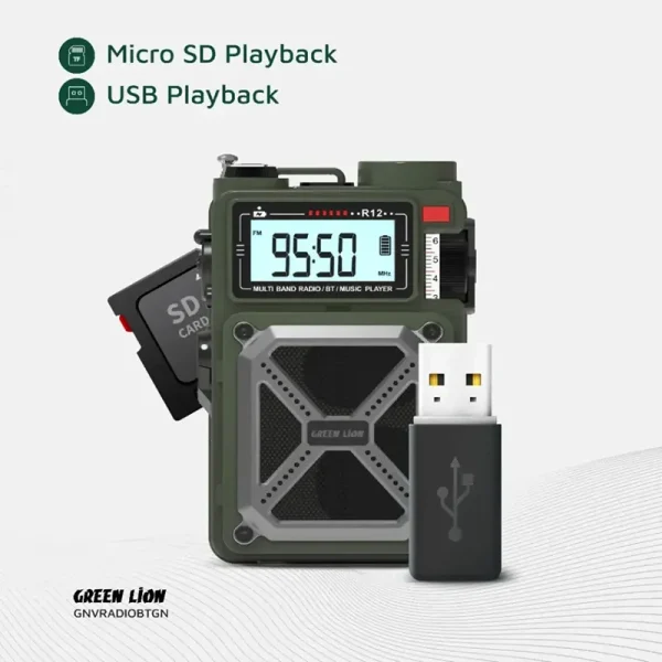 پاوربانک , اسپیکر , رادیو , قطب‌نما , چراغ قوه حرفه ای خورشیدی گرین لاین - Image 3