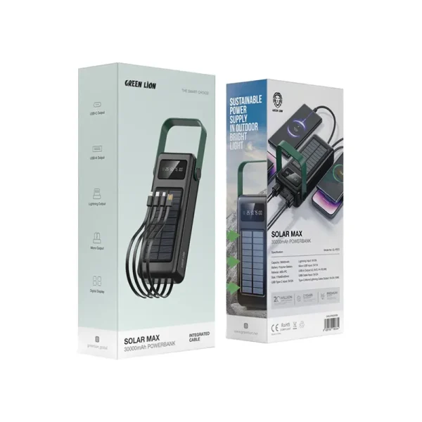 پاوربانک گرین لاین سولار مکس 30000 میلی‌آمپر مدل GL-PB72 - Image 2