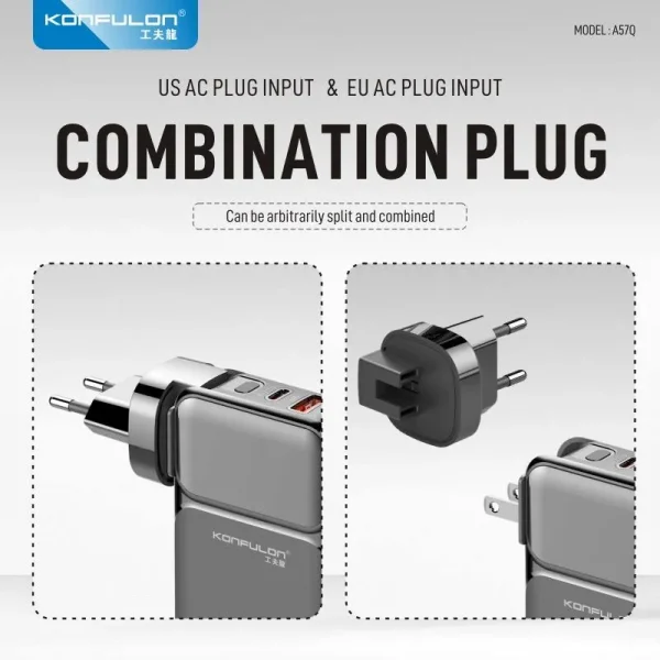 پاور بانک کانفلون ۲۰۰۰۰ میلی آمپر فست شارژ مدل A57Q - Image 3