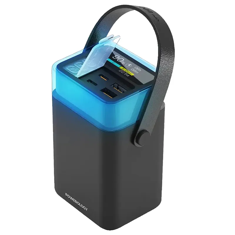 پاوربانک 40000 میلی آمپر پاورلوژی 65 وات با صفحه نمایش دیجیتال